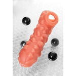 Насадка KOKOS реалистичная с дополнительной стимуляцией, TPE, телесная, 17.6 см