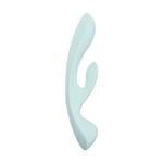 Нереалистичный вибратор Satisfyer Triple Oh, силикон, голубой, 24 см