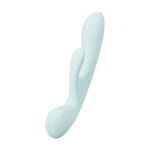 Нереалистичный вибратор Satisfyer Triple Oh, силикон, голубой, 24 см