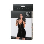 Платье Glossy Naomi из материала Wetlook, черное, XL