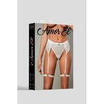 Женские трусики с поясом и гартерами S/M Cream