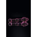 Двусторонний фаллоимитатор Sexus Glass, стекло, розовый, 17 см